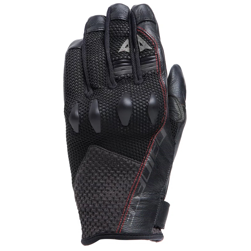 Gants Dainese Karakum Ergo-Tek avec paume cuir et coque de protection.
