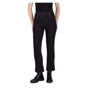 Jean moto Knox Cartmel Kick Flare femme à taille haute et coupe évasée