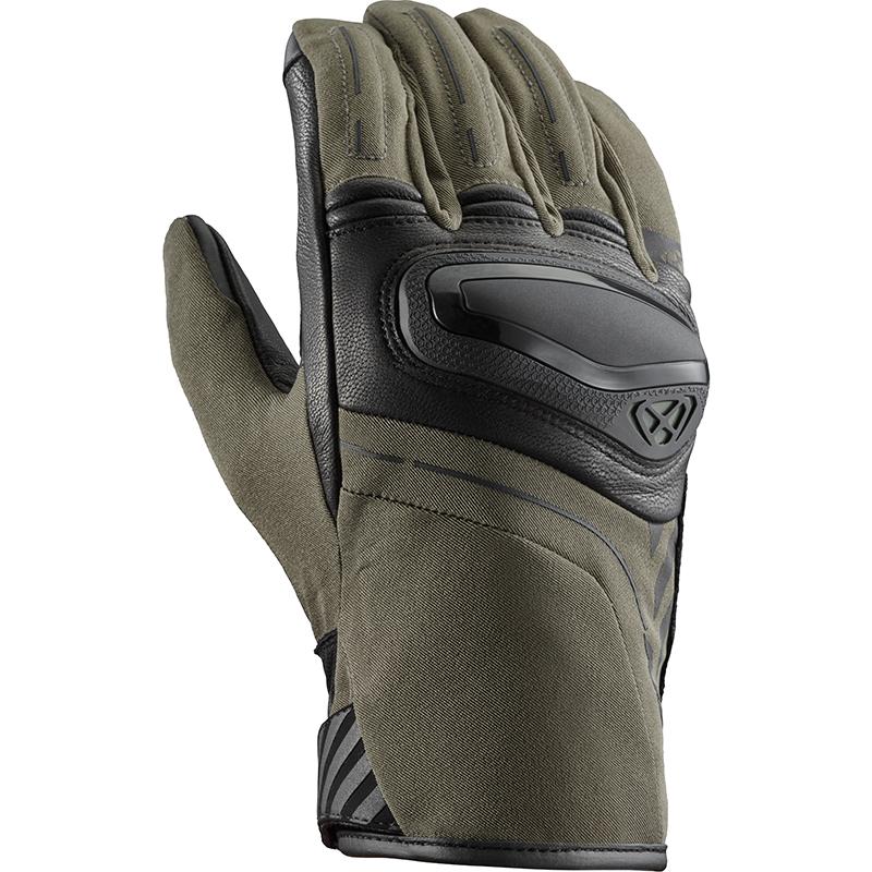 Gants Ixon MS Sinergy kaki et noirs avec protections et manchette courte