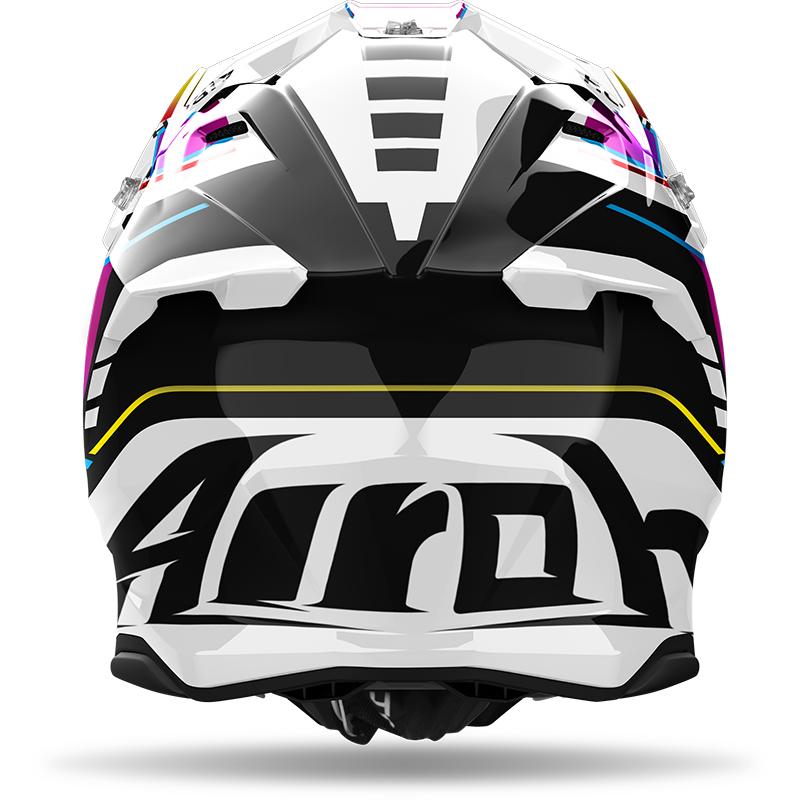 Casque cross AIROH TWIST 3 Rainbow brillant avec visière réglable — vue 2