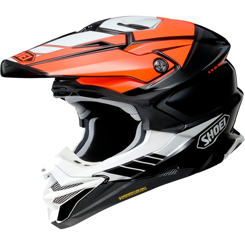 Casque cross SHOEI VFX-WR 06 JAMMER noir et orange, intérieur démontable