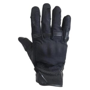 Gants Harisson WOLF noirs en mesh et cuir, coupe courte estivale