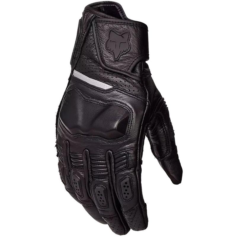 Gants FOX Bomber Pro noirs avec coques rigides et cuir perforé.