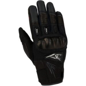 Gants Bering Kiff noirs d’été avec empiècements en mesh et renforts