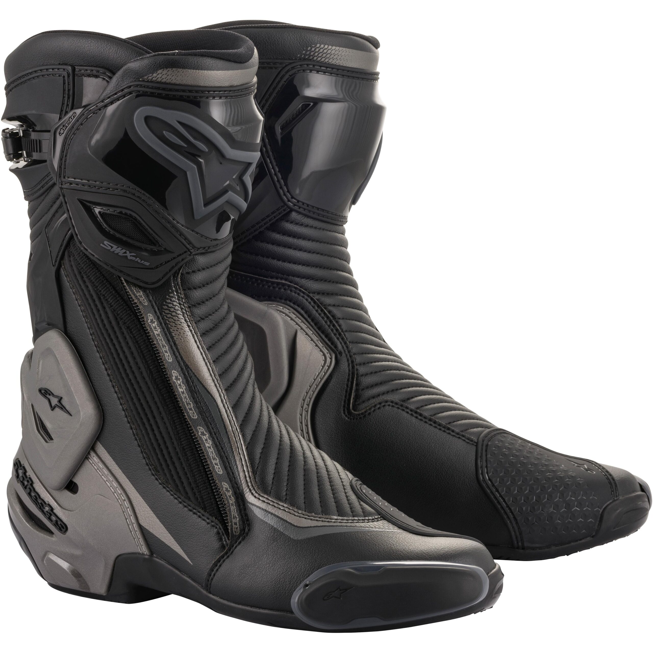 Bottes Alpinestars SMX Plus V2 noir et gris, modèle racing