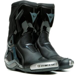 Les bottes Dainese Torque 3 Out Boots noires et grises à tige renforcée