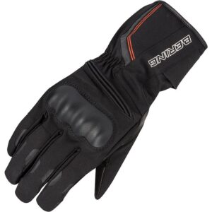 Gants moto Bering Kayak noirs d’hiver avec paume en cuir de chèvre
