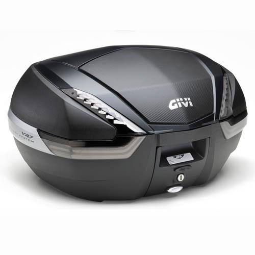Top case GIVI V47NN avec couvercle aluminium et texture carbone