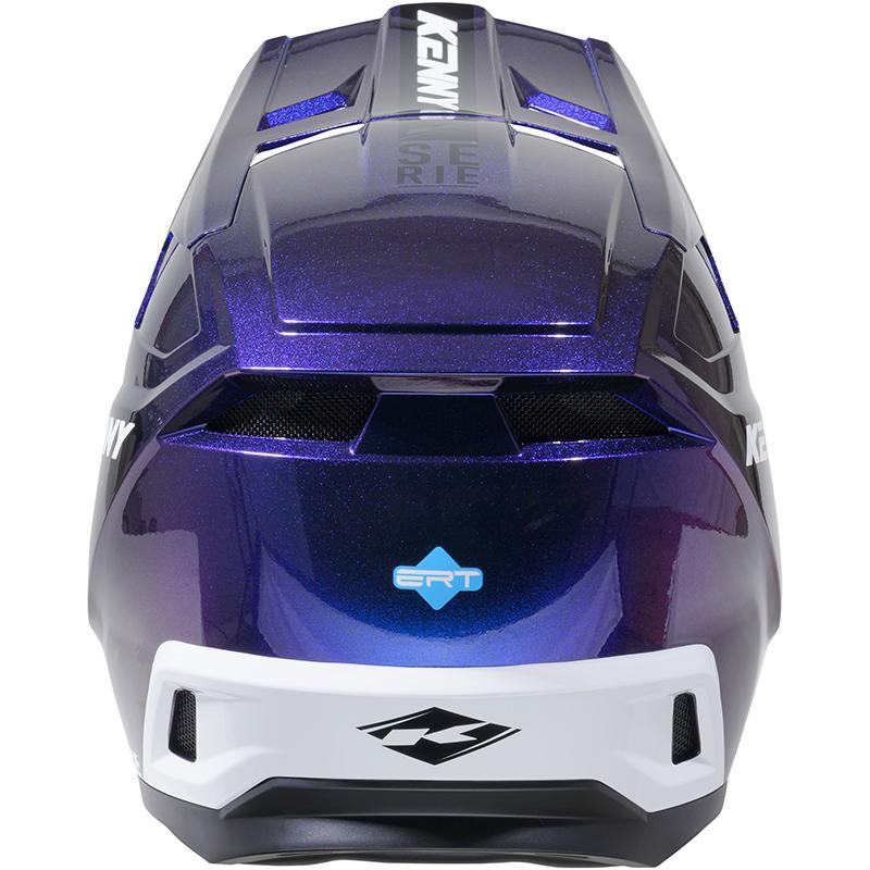 Casque cross KENNY PERFORMANCE violet avec visière intégrée et protection nasale — vue 2
