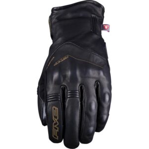Gants moto Five WFX METRO WATERPROOF noirs avec manchette longue en cuir