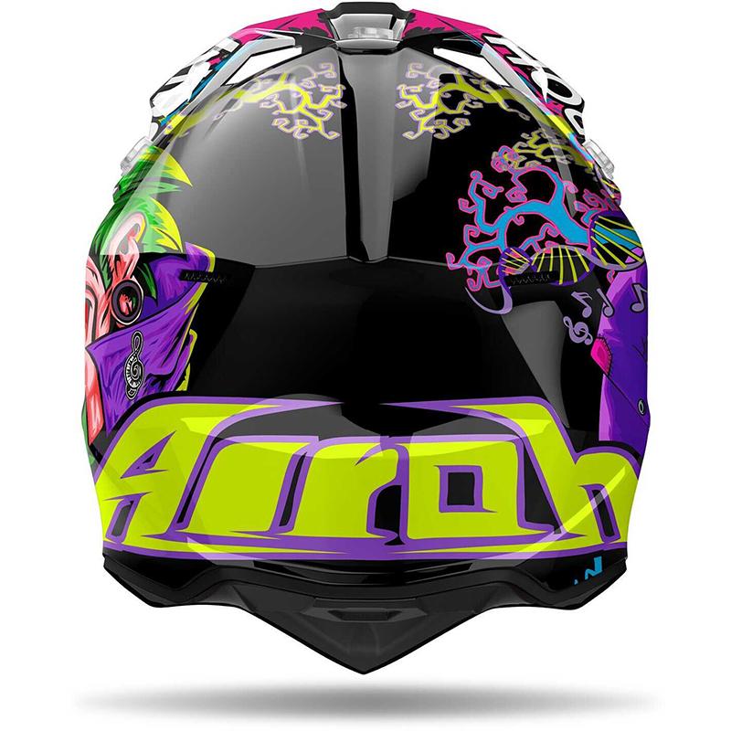 Casque cross AIROH WRAAAP MUSIC multicolore avec fermeture double D — vue 2