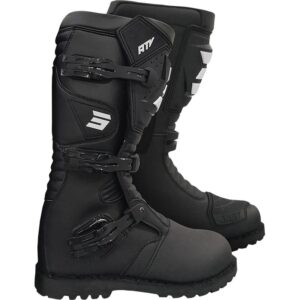 Bottes cross SHOT ATV noires avec trois boucles aluminium et renfort de tibia