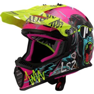 Casque cross LS2 MX437 FAST II MINI GORILLA multicolore pour enfant