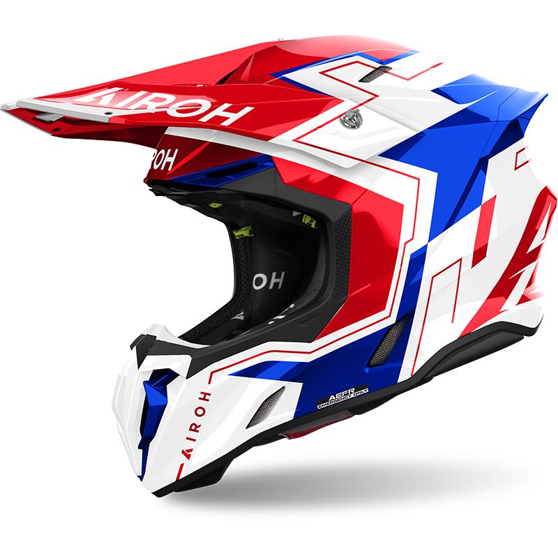 Casque cross AIROH TWIST 3 DIZZY avec visière réglable et coque thermoplastique HRT