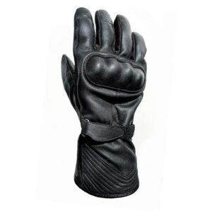 Gants Helstons ECKO noirs en cuir avec coque carbone aux phalanges