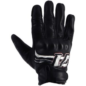 Les gants Helstons STAND noirs en cuir avec coque carbone