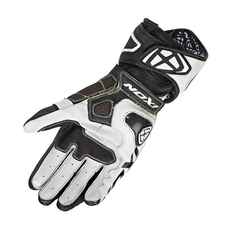 Les gants Ixon Rs Genius 2 noirs et blancs avec protections visibles — vue 2