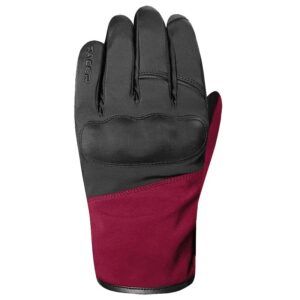 Gants RACER WILDRY F noir et rouge vin avec coque aux phalanges
