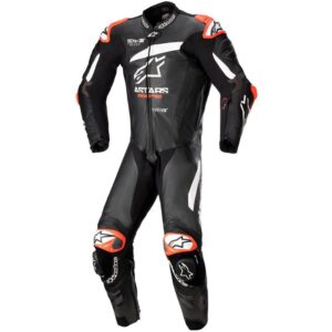 Combinaison Alpinestars GP Plus V4 en cuir noir perforé avec bosse GP
