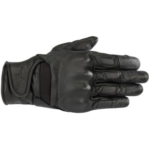 Gants Alpinestars Vika V2 noirs avec cuir, zones perforées et empiècements stretch