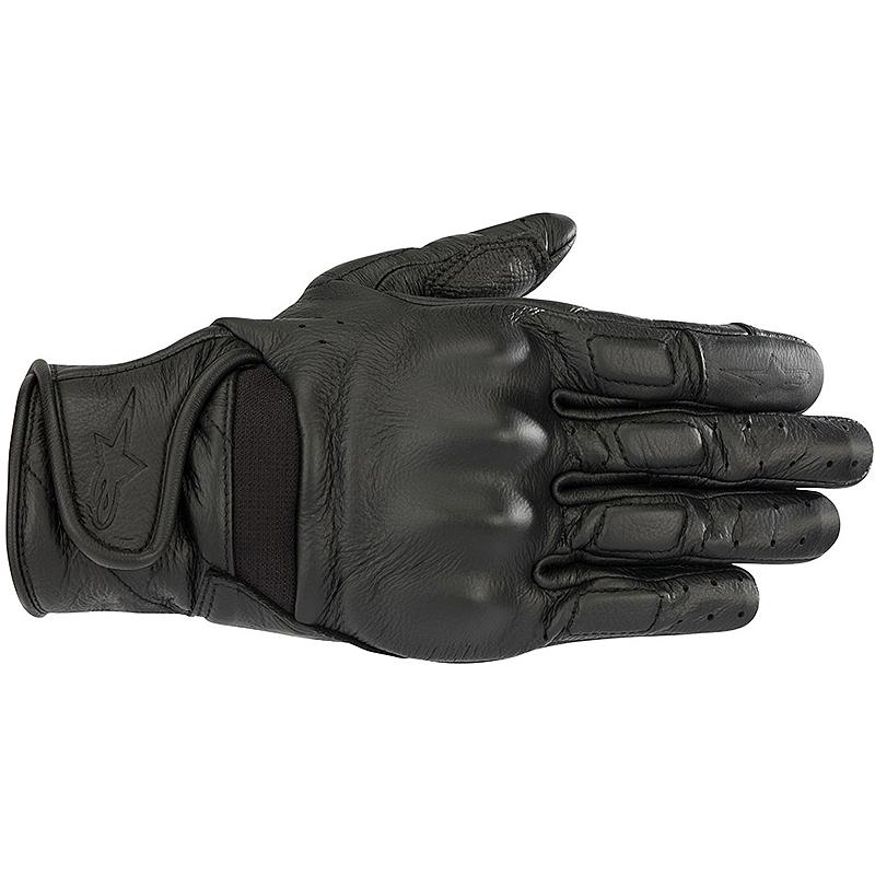 Gants Alpinestars Vika V2 noirs avec cuir, zones perforées et empiècements stretch