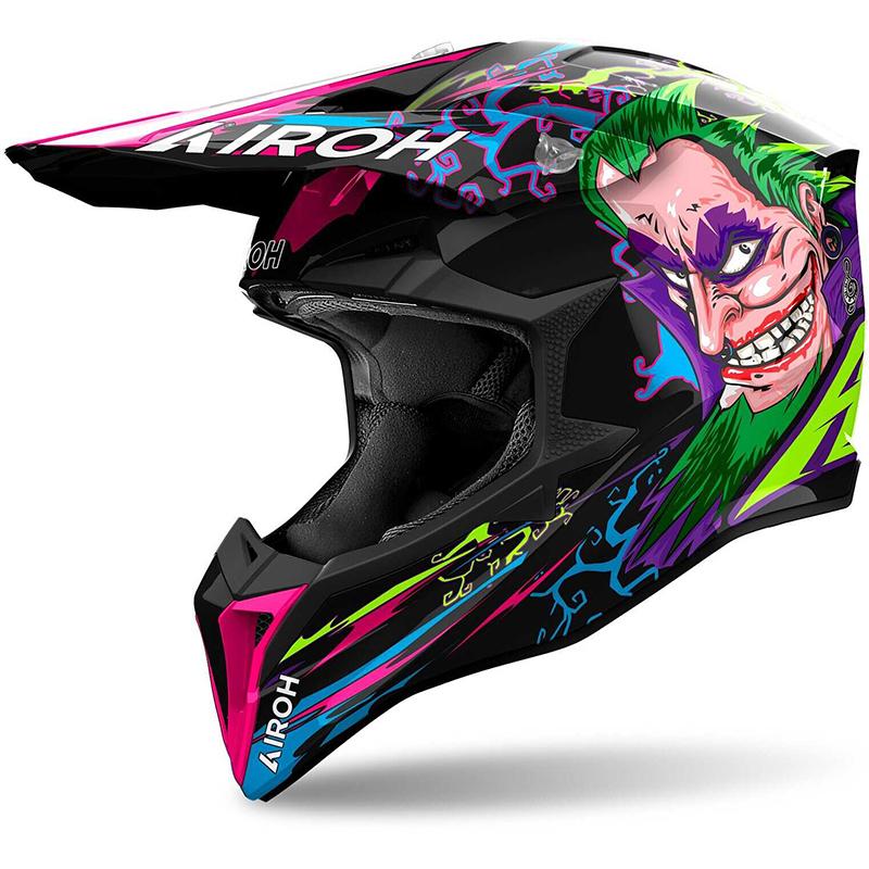 Casque cross AIROH WRAAAP MUSIC multicolore avec fermeture double D