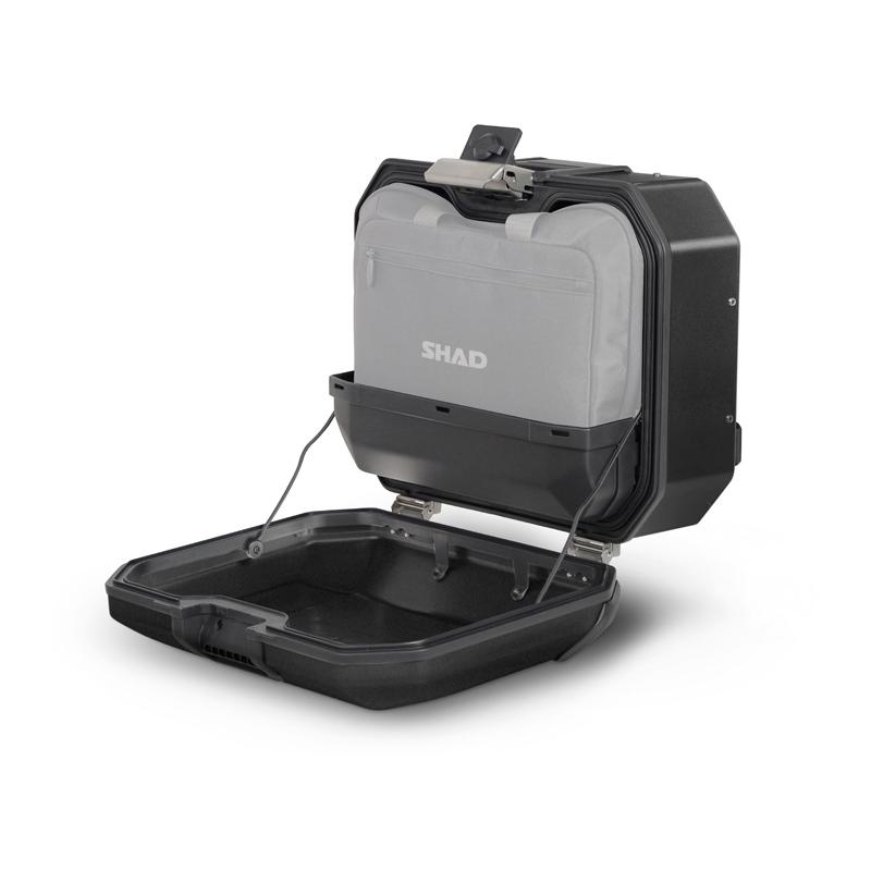 Valise moto SHAD TR36L latérale gauche noire avec filet intérieur et fixation 4P — vue 2