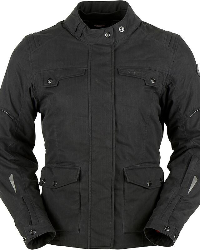 Veste Furygan Zeno Lady noire avec protections D3O aux épaules et coudes
