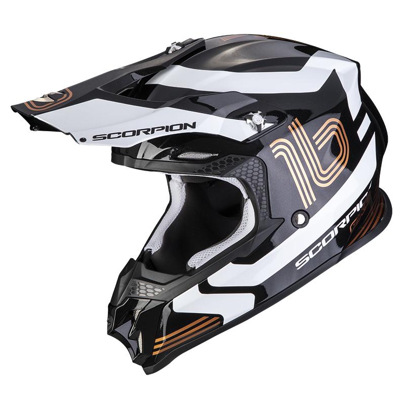Casque Scorpion VX-16 EVO AIR TUB avec visière haute ventilée et coque polycarbonate