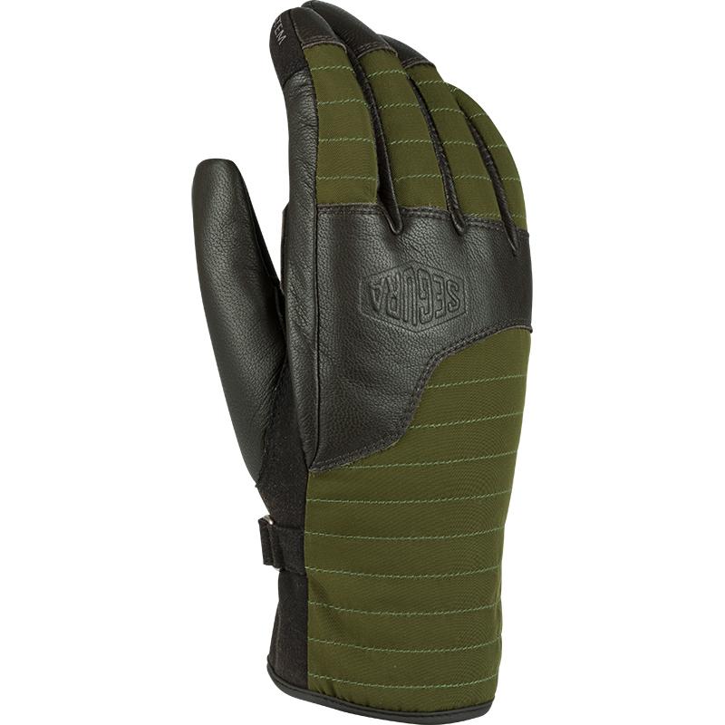 Gants Segura Mitzy Lady kaki en cuir de chèvre et textile pour motarde