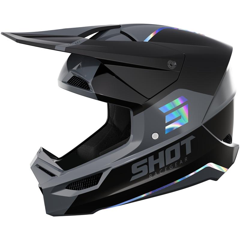 Casque cross SHOT FURIOUS BOLT avec visière ventilée et finition brillante