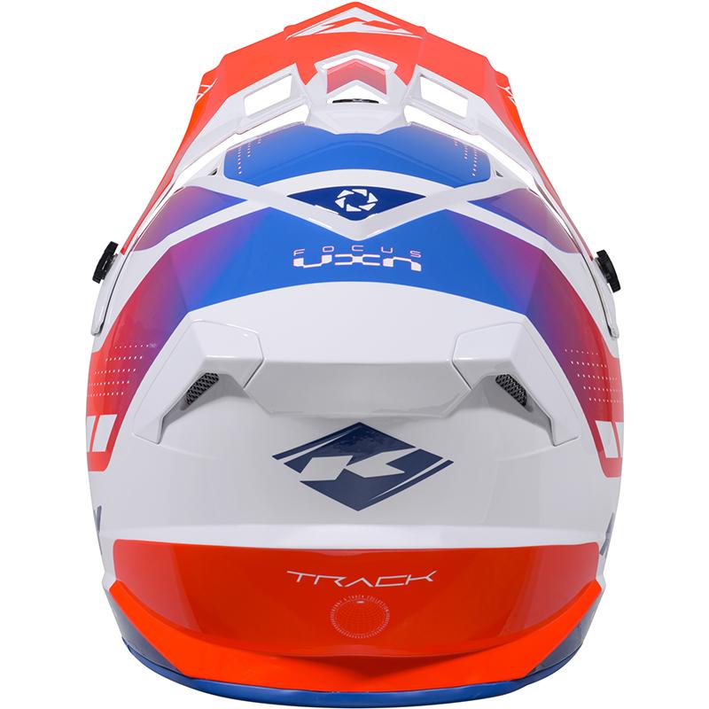 Casque cross KENNY TRACK GRAPHIC PATRIOT orange, bleu et blanc — vue 2