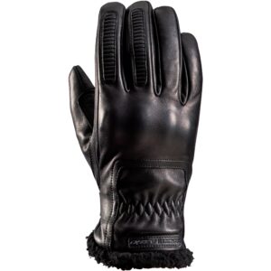 Gants Ixon Pro Custom en cuir noir au style vintage, modèle hiver pour femme