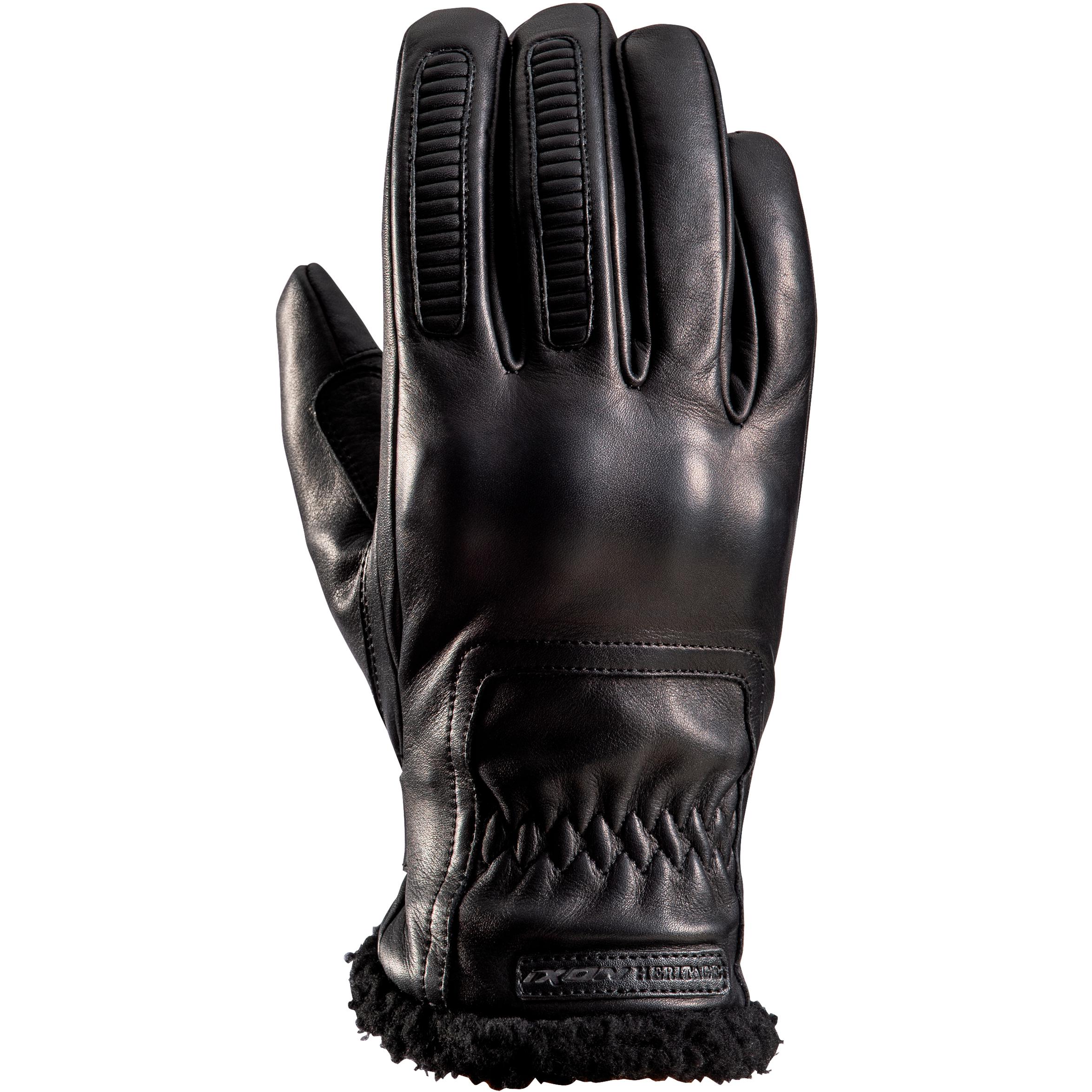 Gants Ixon Pro Custom en cuir noir au style vintage, modèle hiver pour femme