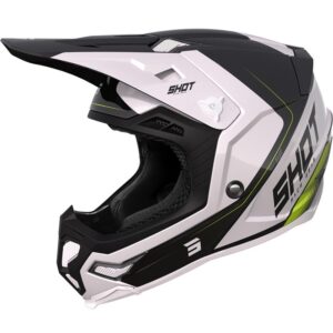 Casque cross SHOT CORE FAST noir et perle avec visière ajustable