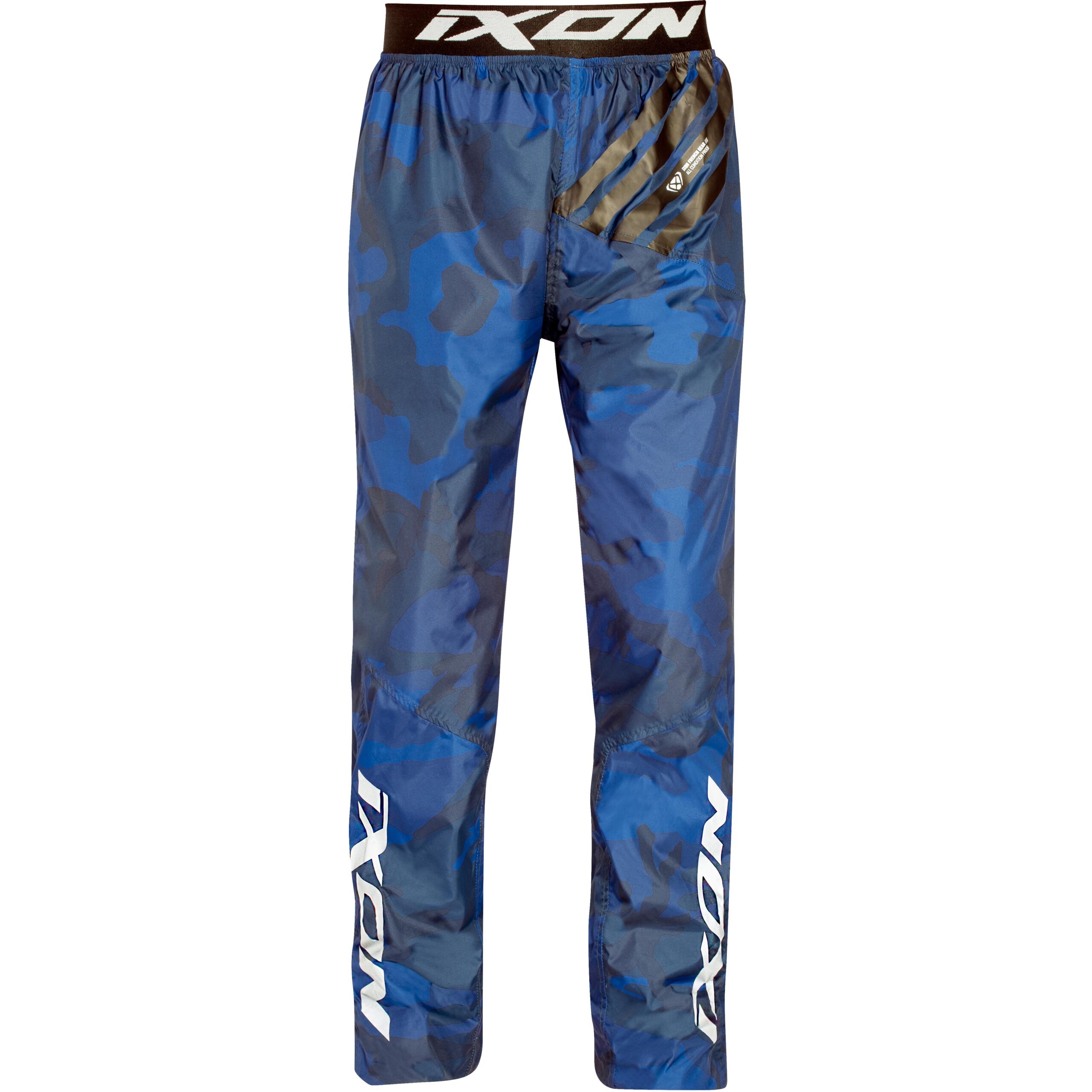 Pantalon pluie Ixon Stripe Pant Jean/Marine avec ceinture élastiquée et serrage au mollet — vue 2