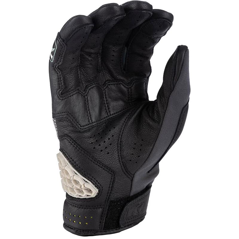 gants KLIM Baja S4 gris et noirs, coque ventilée et paume perforée — vue 2