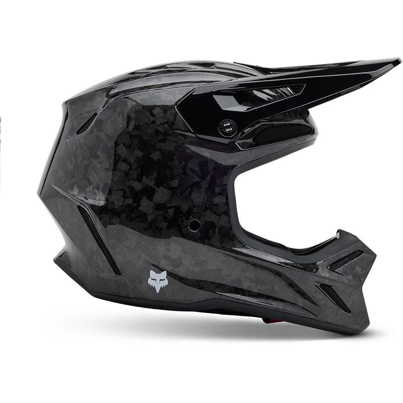 Casque FOX V3 RS Carbon avec coque carbone, ventilation et visière réglable — vue 2