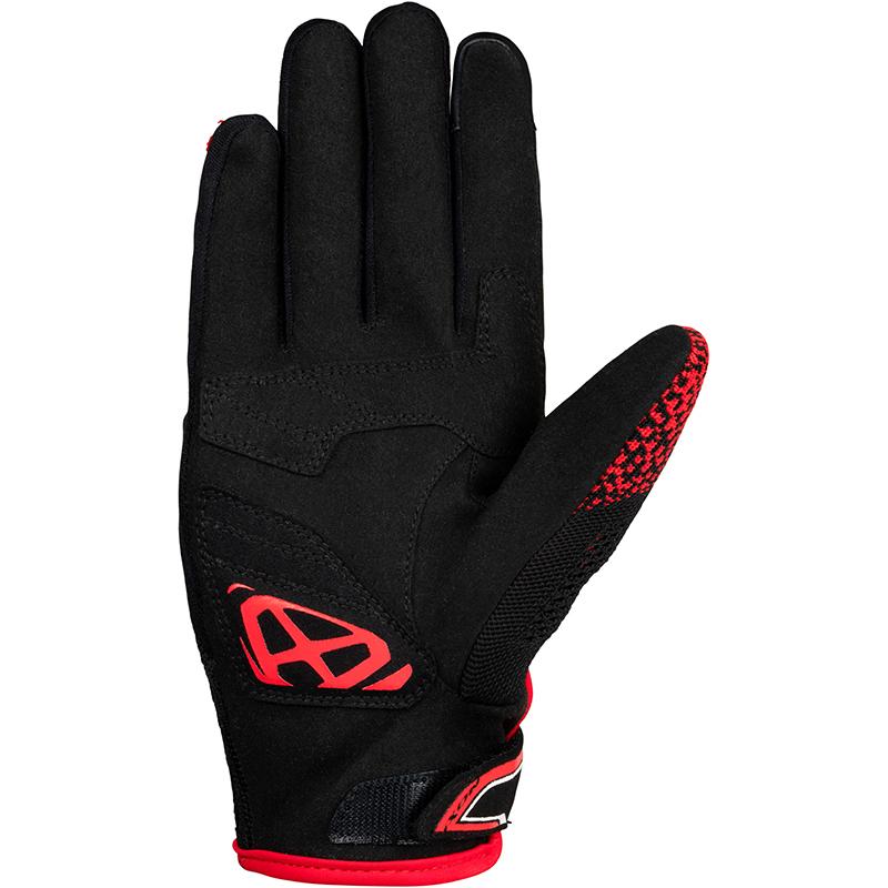 Gants Ixon IXFLOW KNIT noir et rouge avec dos en maille tricot — vue 2