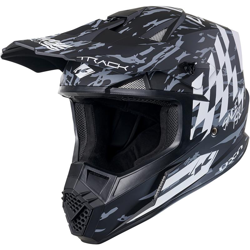 Casque cross KENNY TRACK GRAPHIC DIRT avec visière réglable et coque thermoplastique