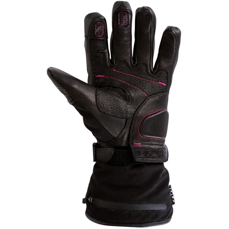 Gants chauffants ESQUAD MACY pour femme en cuir noir avec protections — vue 2