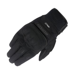 Gants Alpinestars C-10 Drystar noirs, paume cuir de chèvre et coque rigide
