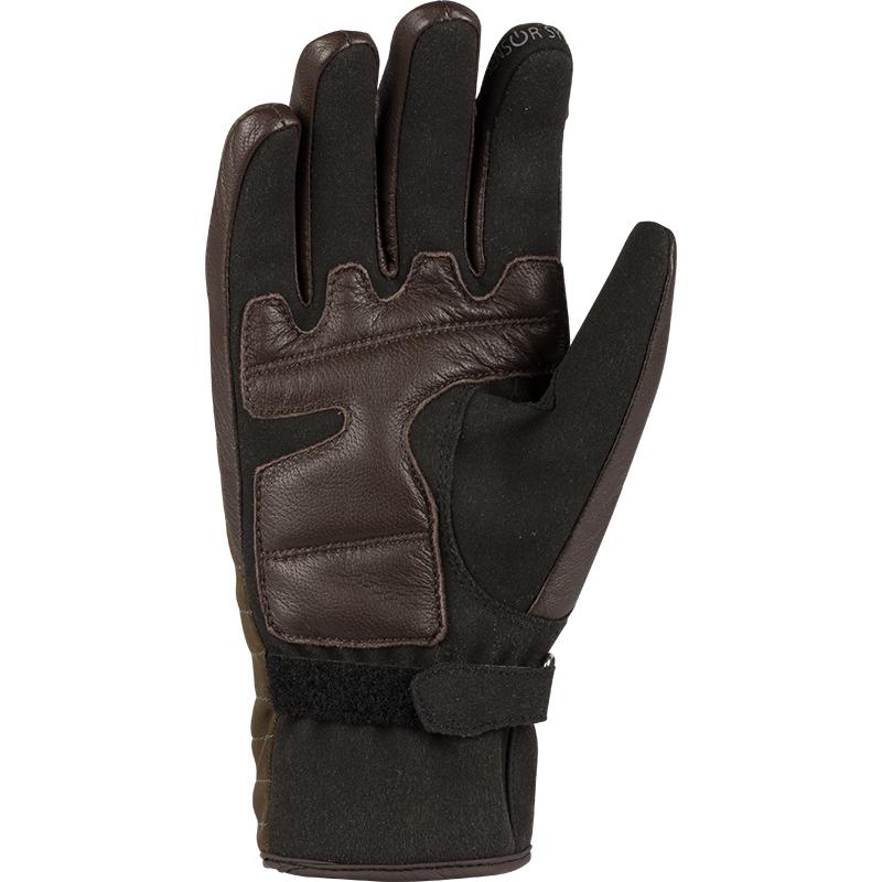 Gants Segura Mitzy Lady kaki en cuir de chèvre et textile pour motarde — vue 2