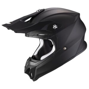 Casque cross Scorpion VX-16 EVO noir mat avec visière haute ventilée