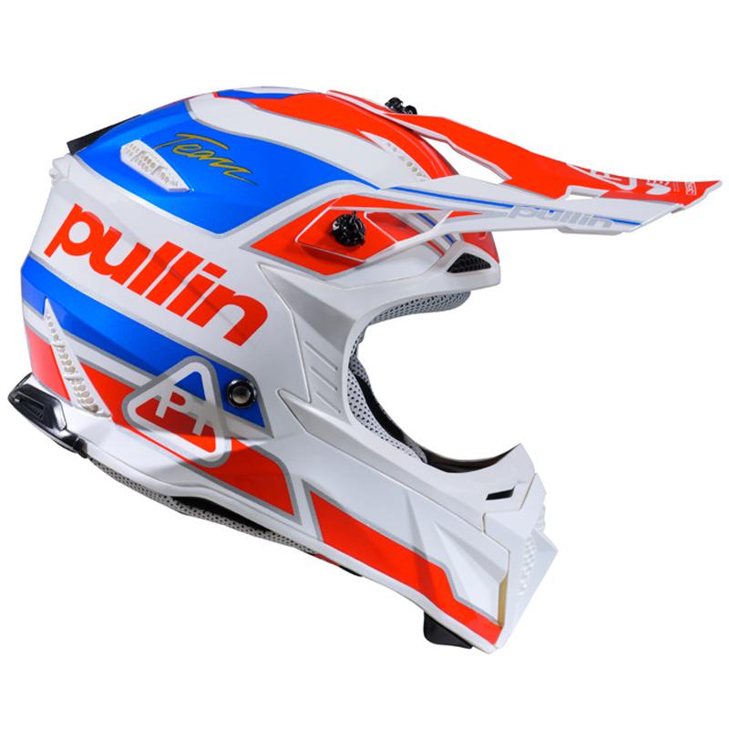 Casque cross PULL-IN KID TEAM blanc, rouge et bleu pour enfant — vue 2