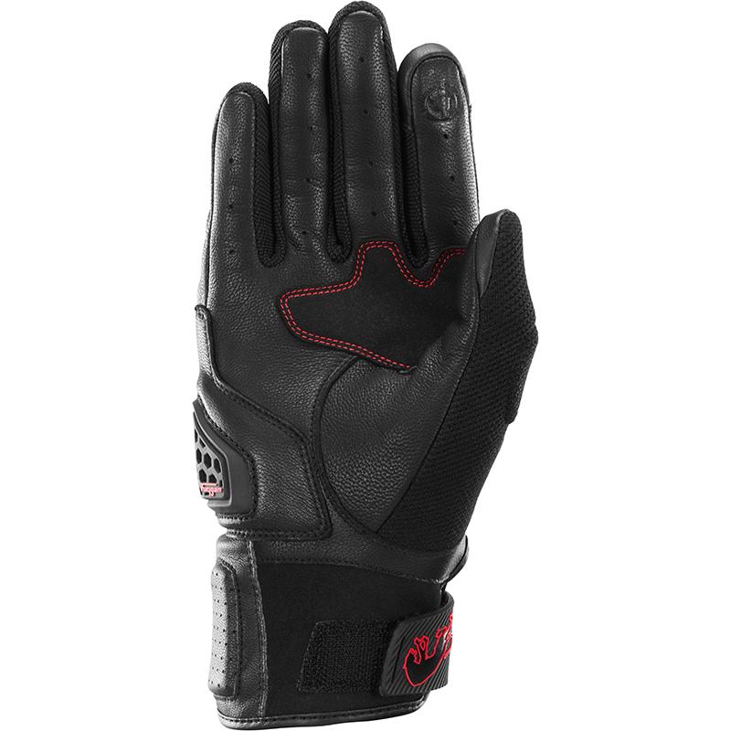 Gants Furygan Volt Evo d’été en cuir noir, blanc et rouge avec coque métacarpienne — vue 2
