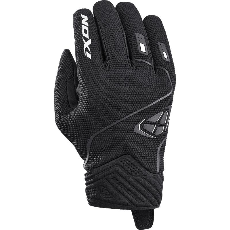 Gants Ixon Hurricane 2 noirs et blancs avec dos en mesh et manchette courte