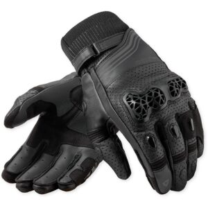 Gants REVIT Positron noirs en cuir perforé avec renforts sportifs