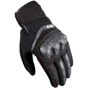 Gants LS2 Kubra anthracite à manchette courte avec maille respirante et renforts