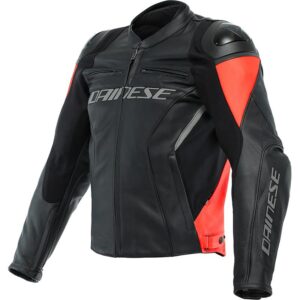 Blouson cuir Dainese Racing 4 noir et rouge avec protections